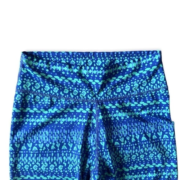 Aerie Women’s Blue Patterned High Waisted Leggings, Small - Picture 3 of 8
